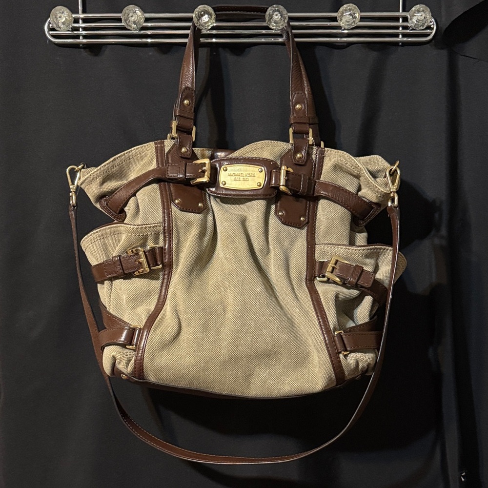 Michael Kors canvas and Leather Tote Bag